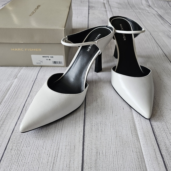Marc Fisher Women's White Slingback Heels Size 11 Women - Picture 1 of 13